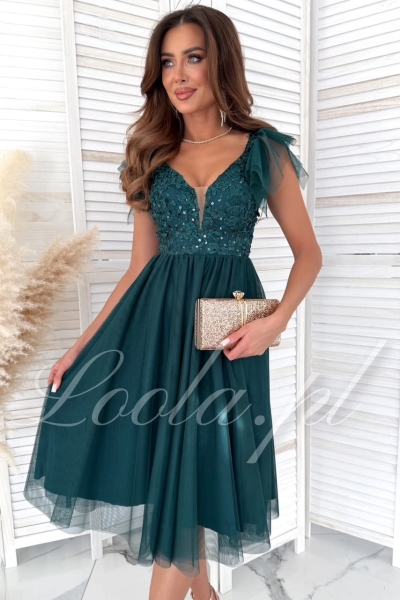 tiulowa butelkowa sukienki midi z koronką na komunię i wesele rozkloszowana camille loola 1.jpg