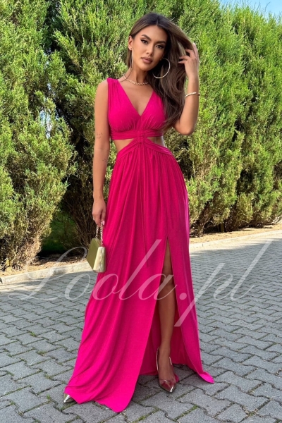 Lisha malinowa sukienka z Loola z wycięciami (1).jpg